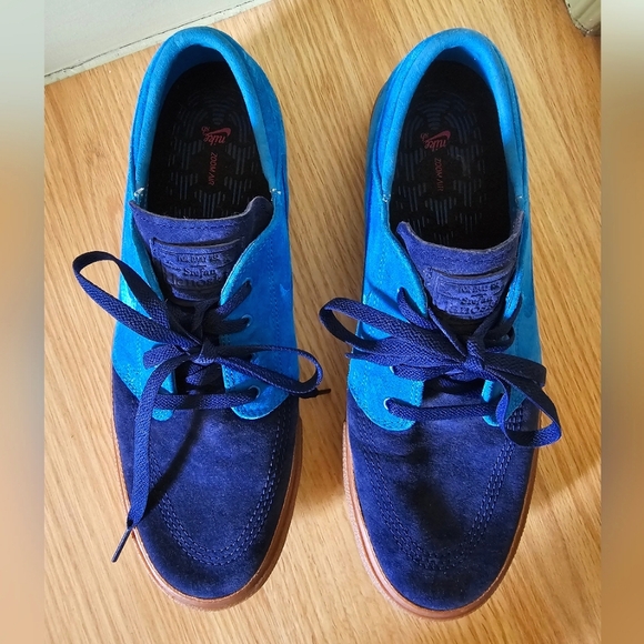 Sz 10 new Nike Zoom Air Stefan Janoski blue suede skateboard sneakers skate shoe - Picture 4 of 11